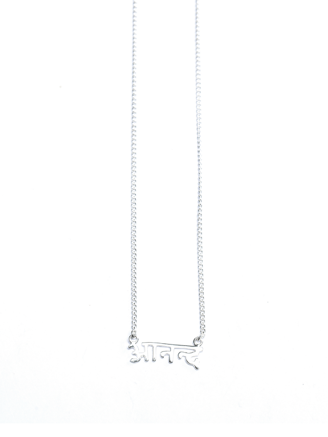 Happiness – Sanskrit Necklace (Silver)